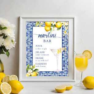 Póster Principal Squeeze Lemons Bridal Shower Martini Bar