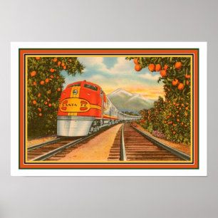 Póster Principales arboledas anaranjadas 1940 de Santa Fe