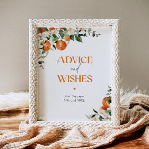 Póster Principales consejos y deseos para los recién casa