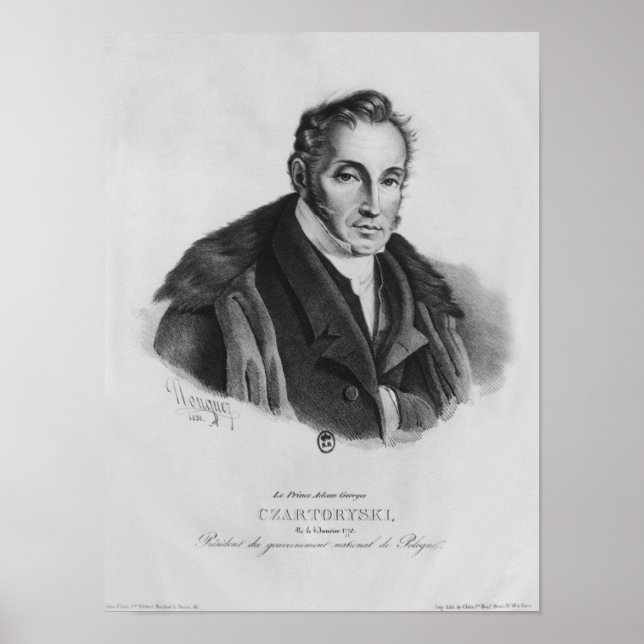 Póster Príncipe Adam George Czartoryski, 1831 (Frente)