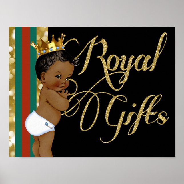 Póster Príncipe africano verde|Rótulo de regalos reales d (Frente)