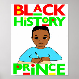 Póster Príncipe de la Historia Negra Chico Melanina Hijo 
