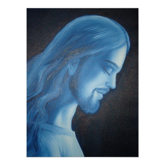 Póster Príncipe de la Paz: Perfil de Jesús Azul (Anverso)