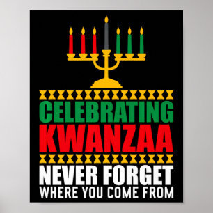 Póster Principios de Kwanza Navidades Afro-Americanos Fel