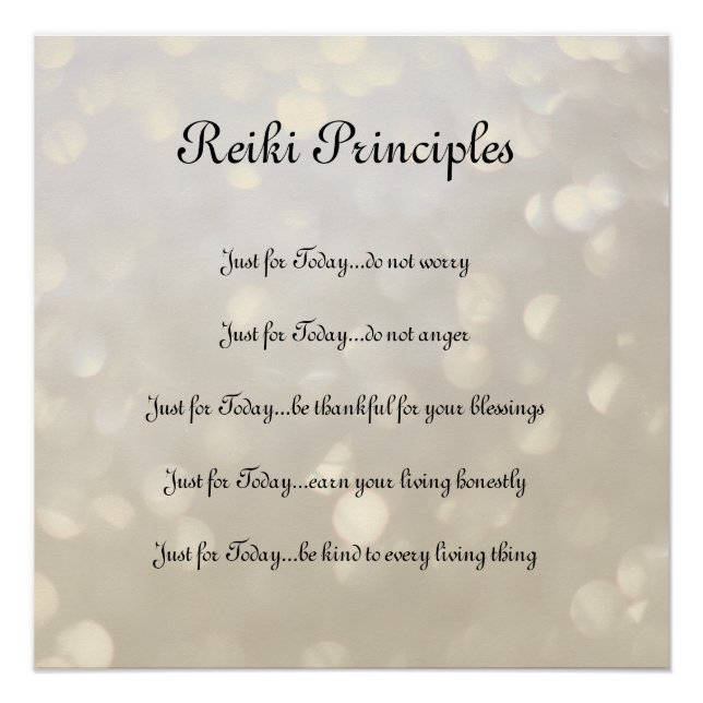 Póster Principios de Reiki (Anverso)