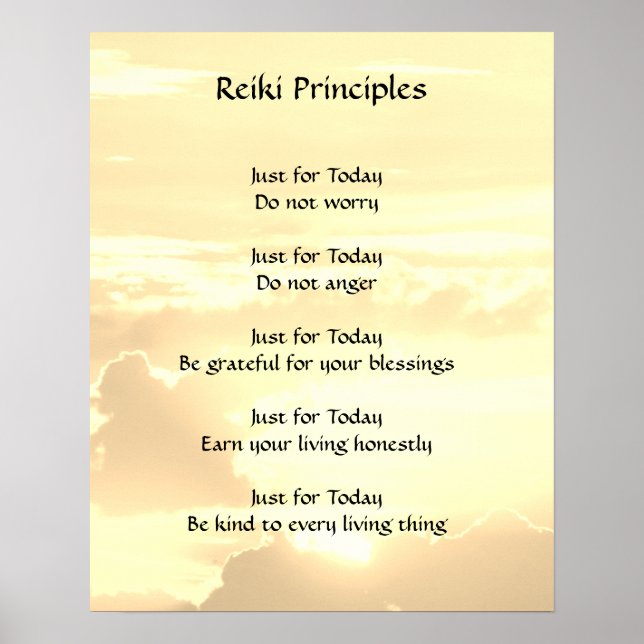 Póster Principios de Reiki (Frente)
