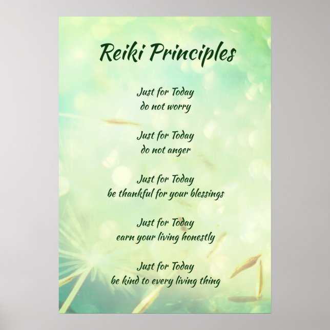 Póster Principios de Reiki (Frente)