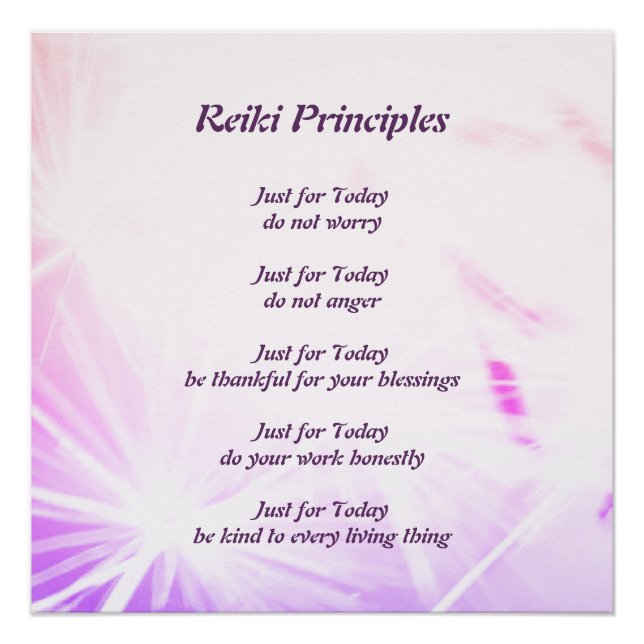Póster Principios de Reiki (Anverso)