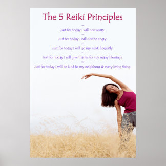 Póster Principios de Reiki con Yogini