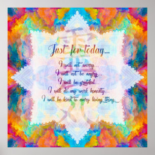 Póster Principios de Reiki - preceptos de Reiki