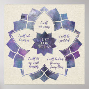 Póster Principios de Reiki - preceptos de Reiki