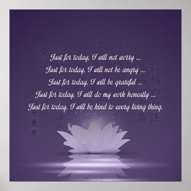 Póster Principios de Reiki - receptores de Reiki (Frente)