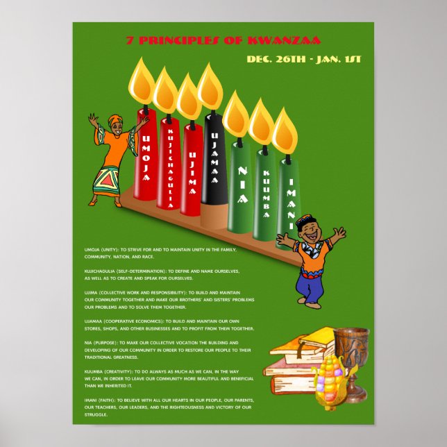 Póster Principios y símbolos de la KWANZAA Poster 7 educa (Frente)