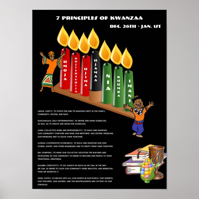 Póster Principios y símbolos de la KWANZAA Poster 7 educa (Frente)