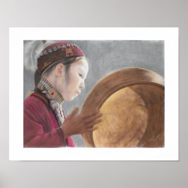 Póster Print of my Pastel of Afghani Girl