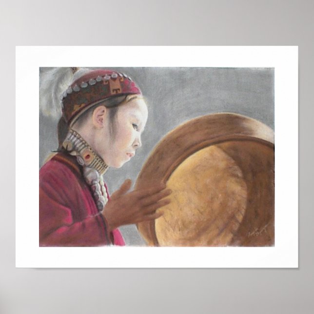 Póster Print of my Pastel of Afghani Girl (Frente)
