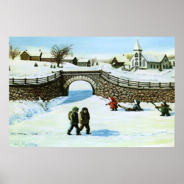 Póster Print of "Playing At The Pond" (Frente)