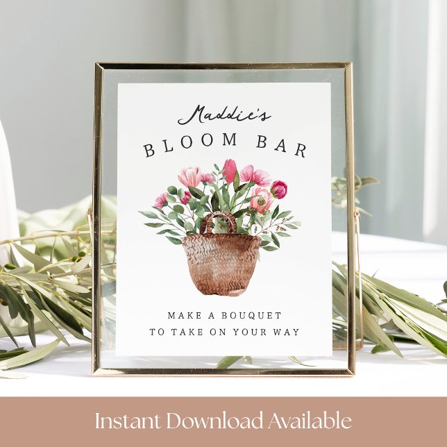 Póster Printable Bridal Shower Bloom Bar Sign (Subido por el creador)