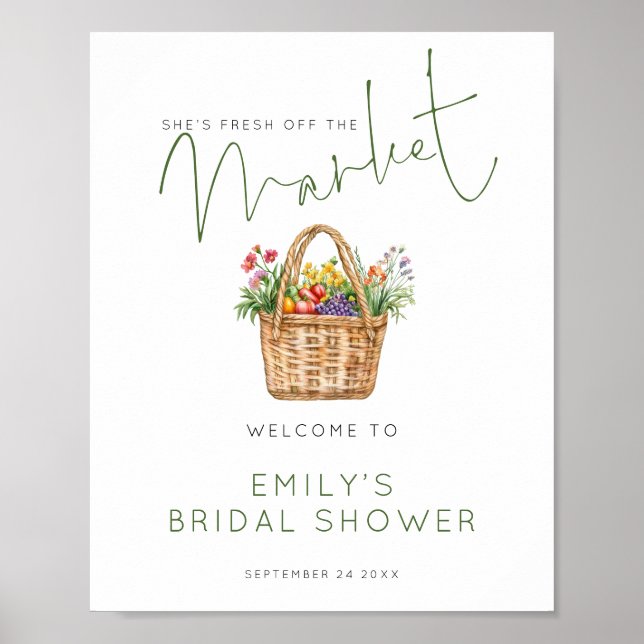Póster  Printable Fresh off Market Welcome Bridal Shower (Frente)