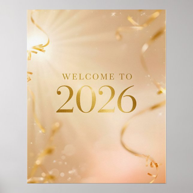 Póster Printable “Welcome to 2026” Poster – Golden Dawn N (Frente)