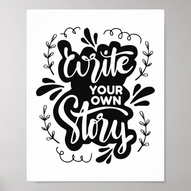 Póster Printable Write Your Own Story, Creative home deco (Frente)