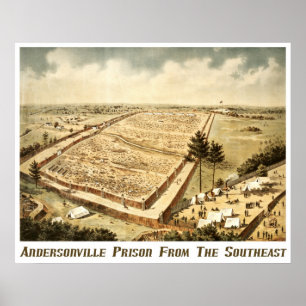 Póster Prisión de Andersonville (Camp Sumter), vista aére