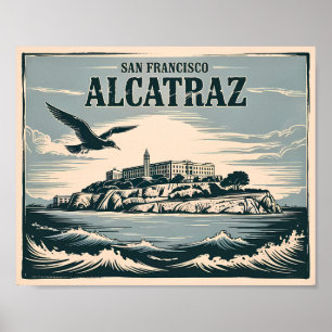 Póster Prisión de la Isla de Alcatraz San Francisco Viaje