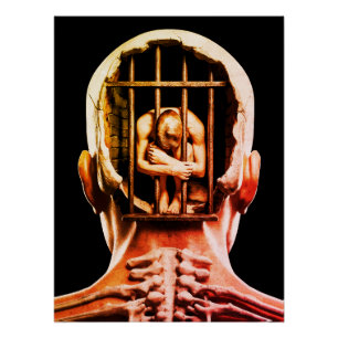 Póster Prisión de la Mente – Arte Conceptual Surrealista