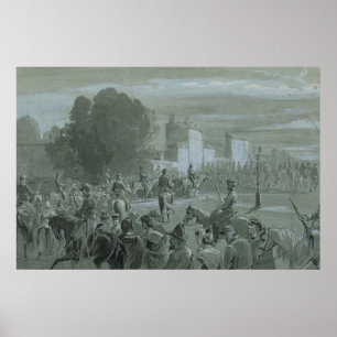 Póster Prisioneros comunales escoltados a Versalles, 1871