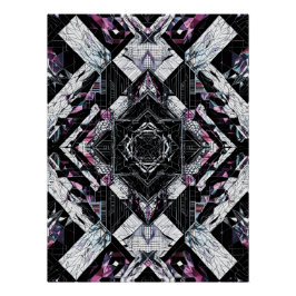 Póster Prisma de cristal facético: compartimento geométri