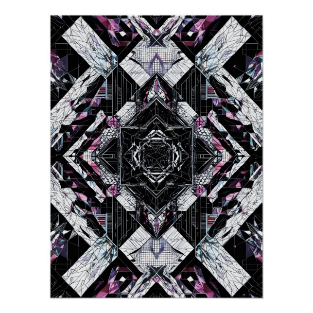 Póster Prisma de cristal facético: compartimento geométri (Anverso)