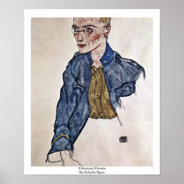 Póster Privado Voluntario Por Schiele Egon (Frente)