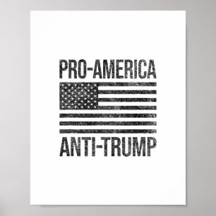 Póster Pro América Anti Trump Bandera Estadounidense Patr