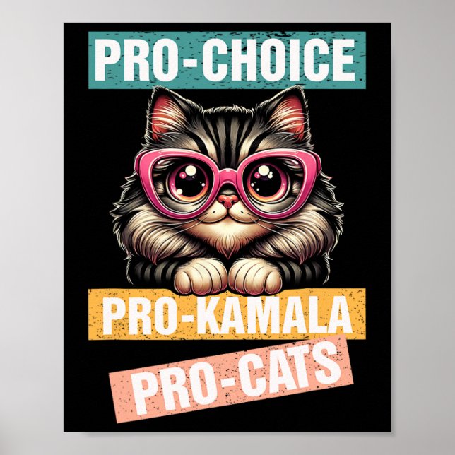 Póster Pro Choice Pro Kamala Pro Cat Kamala 2024 Para Pre (Frente)