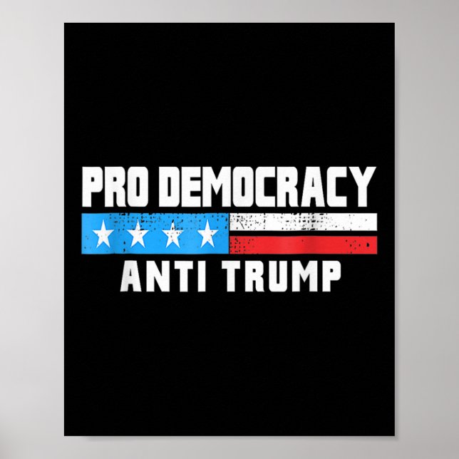 Póster Pro Democracia - Patriótico Anti Trump 4 De Julio (Frente)