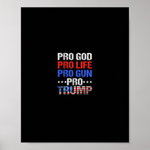 Póster Pro Dios Pro Vida Pro Arma Pro Trump - Verdadero P