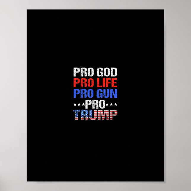 Póster Pro Dios Pro Vida Pro Arma Pro Trump - Verdadero P (Frente)