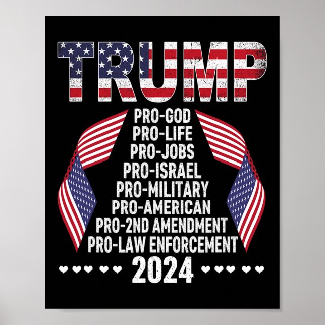 Póster Pro Dios Pro Vida Pro Trabajo Pro Israel Pro Milit (Frente)
