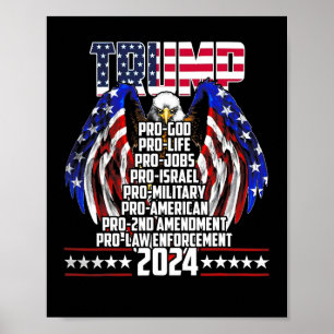 Póster Pro God Pro Life Po Jobs Pro Israel Pro 2024