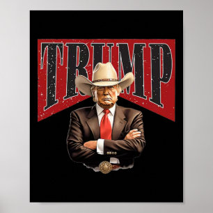 Póster Pro Trump Cowboy