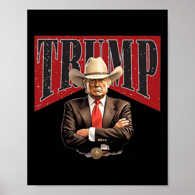 Póster Pro Trump Cowboy (Frente)