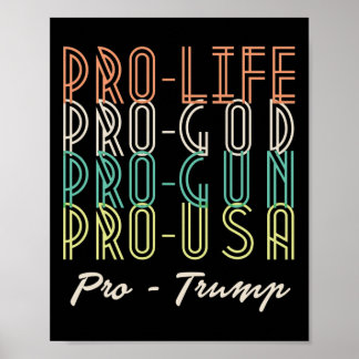 Póster Pro Trump Life God Guns Republican 