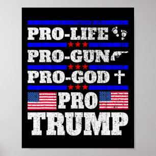 Póster Pro Trump Pro Vida Pro Armas Pro Dios Trump Bander