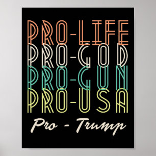 Póster Pro Trump Vida Dios Armas Republicano 