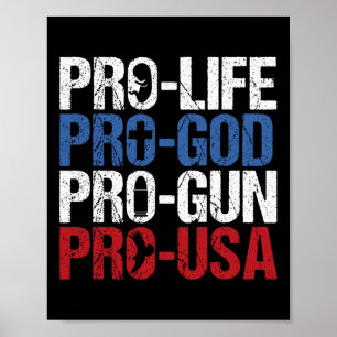 Póster Pro Vida Dios Arma EE. UU. Conservador Republicano