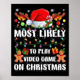 Póster Probablemente Juegue Videojuego En Navidades Xmas