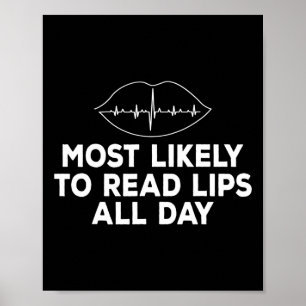 Póster Probablemente Leer Lips Sordos Al Escuchar Conocim