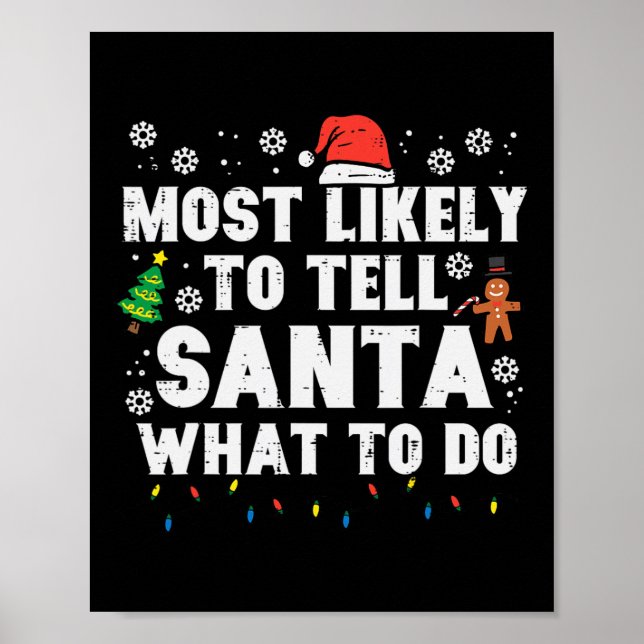 Póster Probablemente los navidades le digan a Santa qué h (Frente)