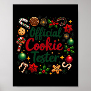 Póster Probador Oficial de Galletas Navideñas Divertidas