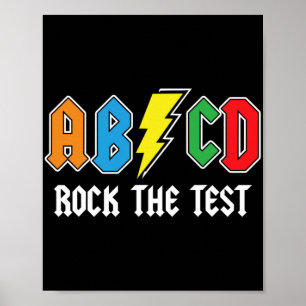 Póster Probar Rock Abcd Retro La Escuela Funny del Día de